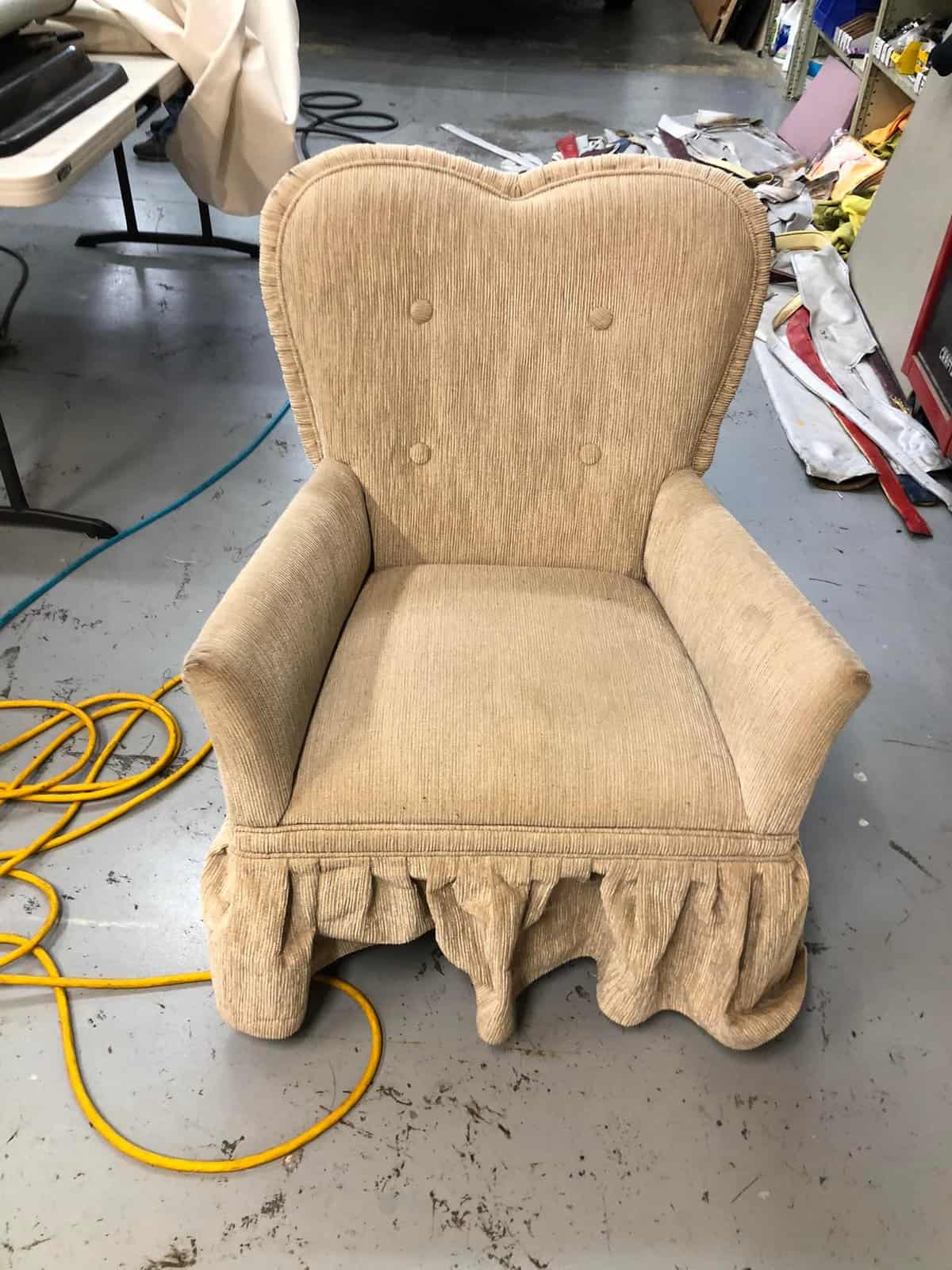 Woven Tan Heart Chair